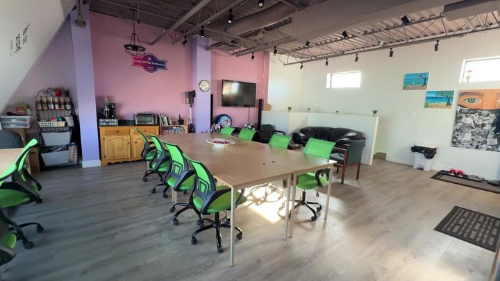 Upper-level meeting area